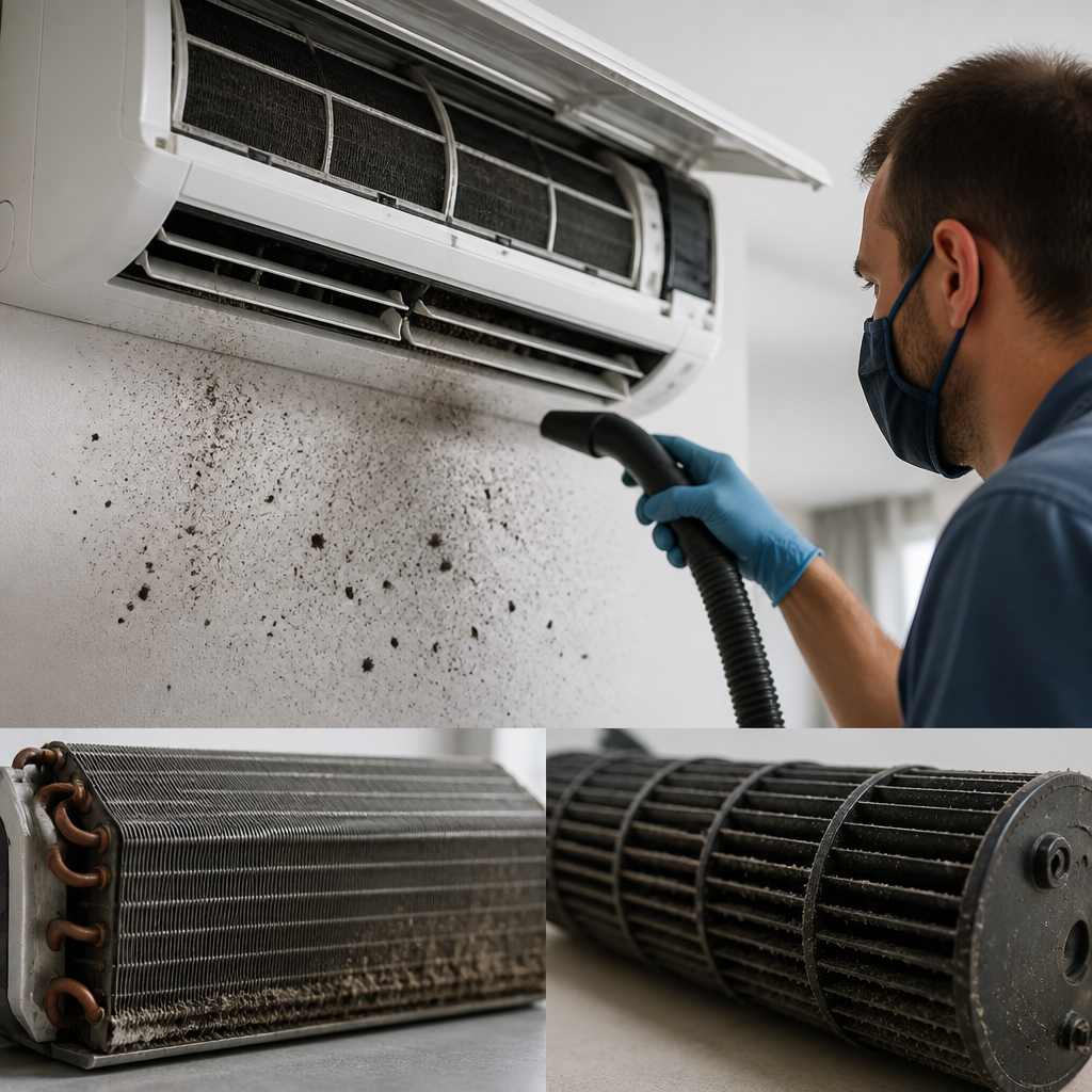 Clim qui crache des particules noires : comment nettoyer l&rsquo;évaporateur et le ventilateur